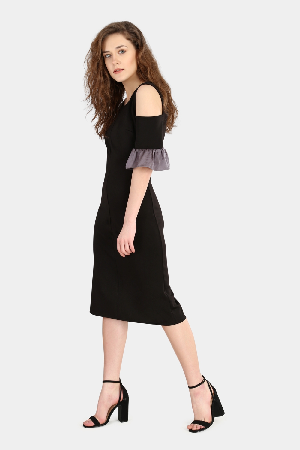 Black Cold Shoulder Dress -1